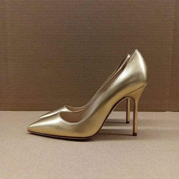 Manolo Blahnik Womens BB 105mm Point Toe High Nappa Leather Heels - Picture 5 of 15